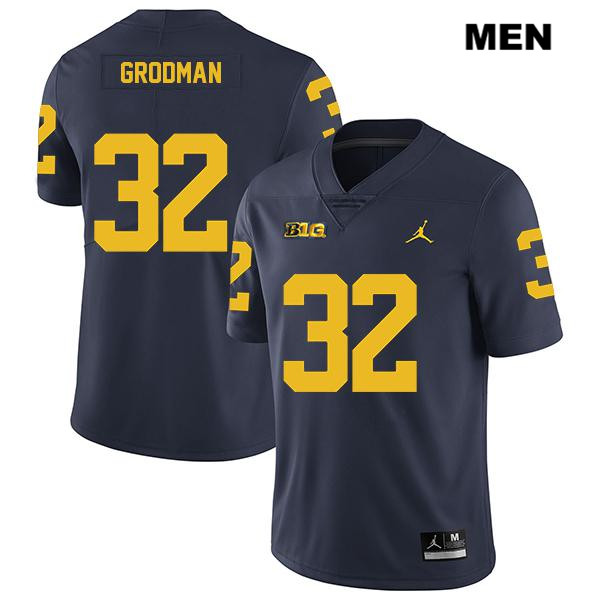 Men's NCAA Michigan Wolverines Louis Grodman #32 Navy Jordan Brand Authentic Stitched Legend Football College Jersey VP25P87RQ